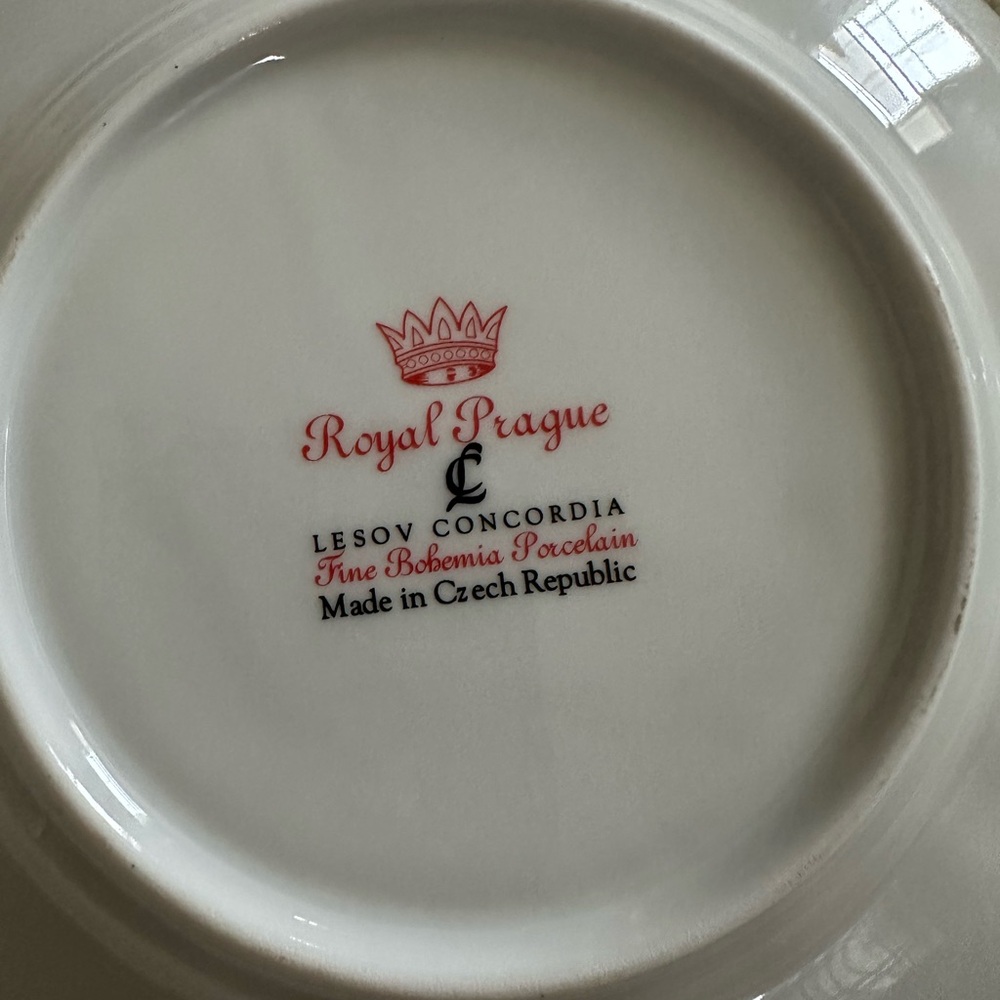 ROYAL PRAGUE Lesov Concordia Bread Butter Desert Plate Bohemia Porcelain Czech - Picture 6 of 8